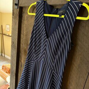 J Crew Fit and Flare Pinstripe Dress